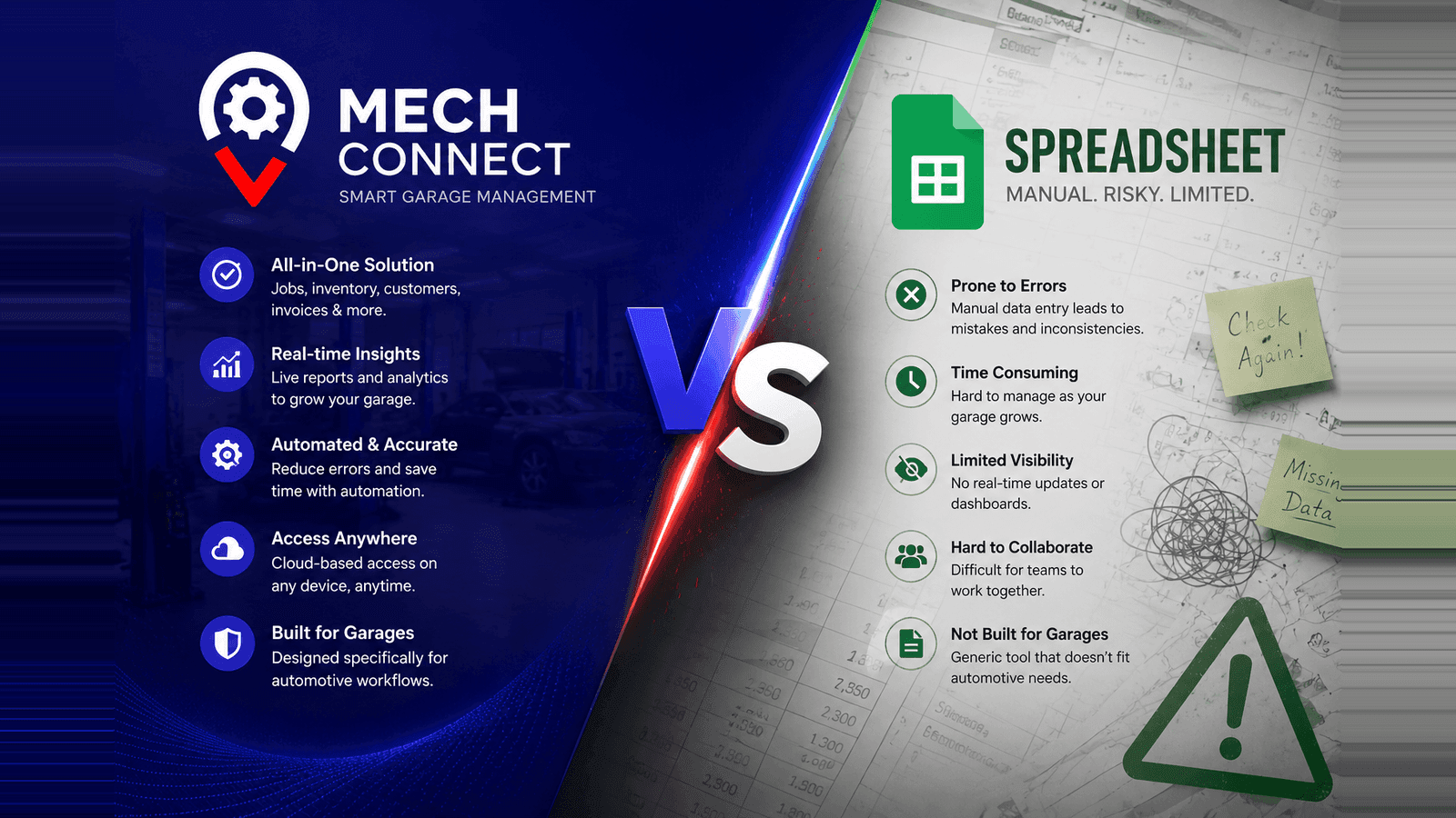 Garage Management Software vs Spreadsheets: The Real Comparison